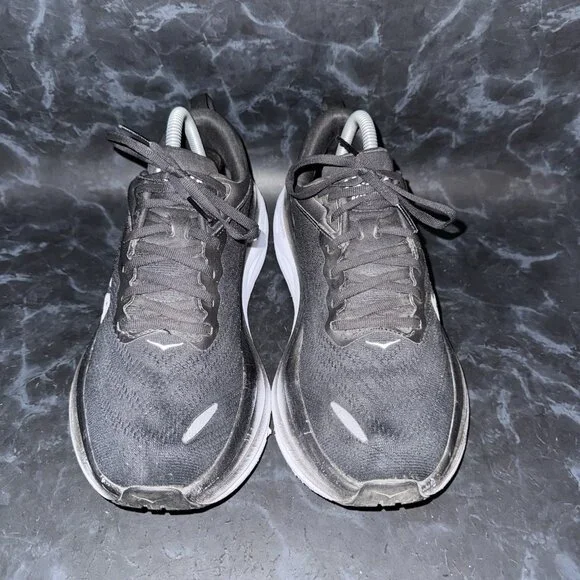 Hoka One One Bondi 8 Black & White Athletic Running Shoes Womens Size 9.5B - Picture 2 of 8